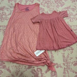 Kickee Pants Mommy & Me Slouch Tank and Dress Women’s M and Baby Girl 24m